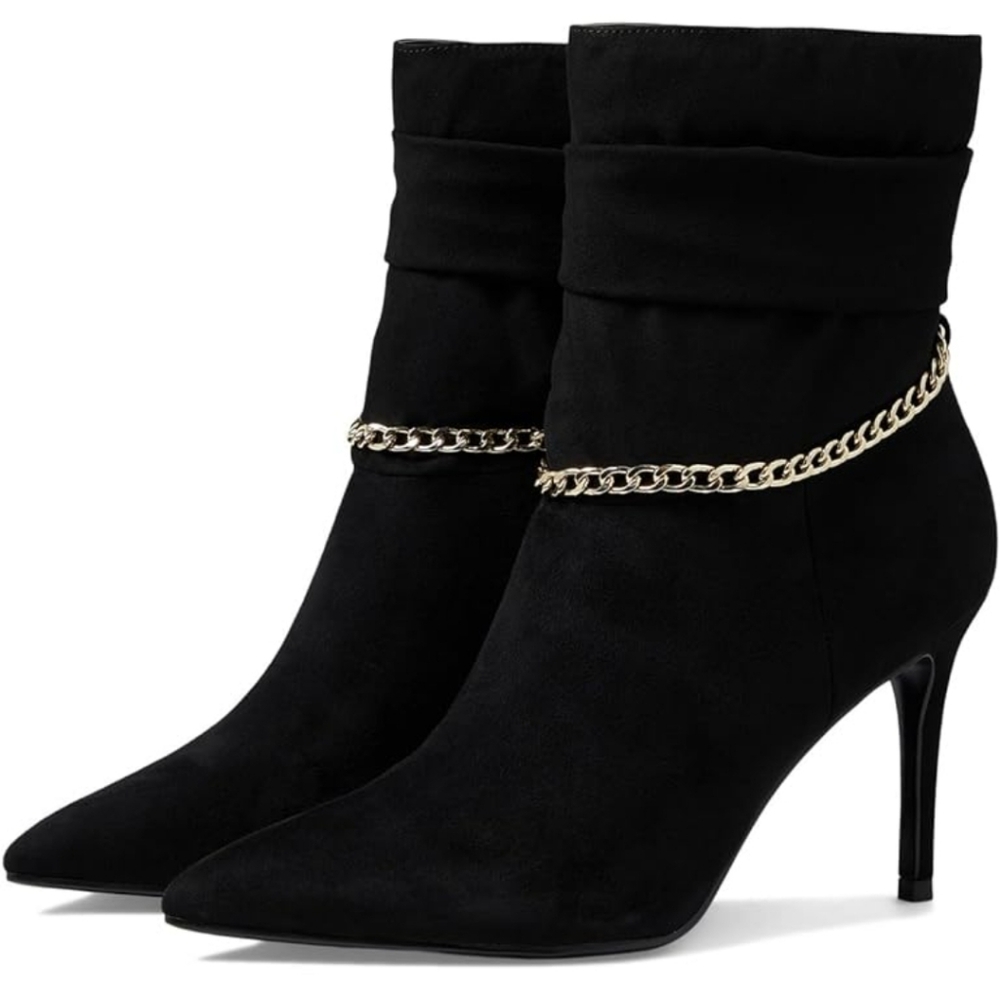Marc Fisher Danisa Black Heel Chain Booties
